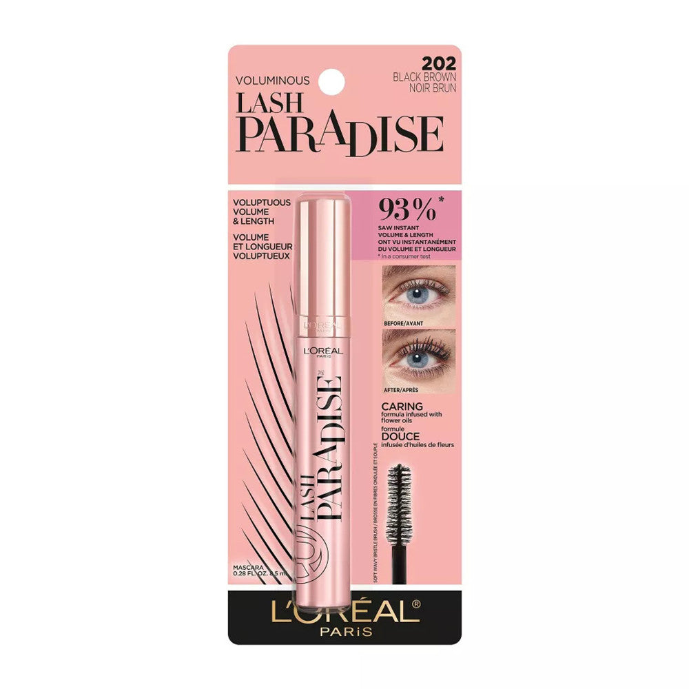 LOreal Paris Voluminous Lash Paradise Mascara, Black Brown, 1 Ea