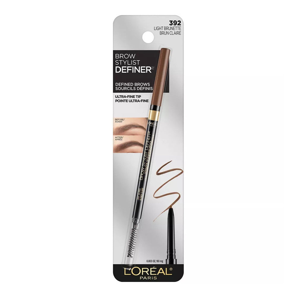 LOreal Paris Brow Stylist Definer Eyebrow Pencil, 392 Light Brunette, 1 Ea