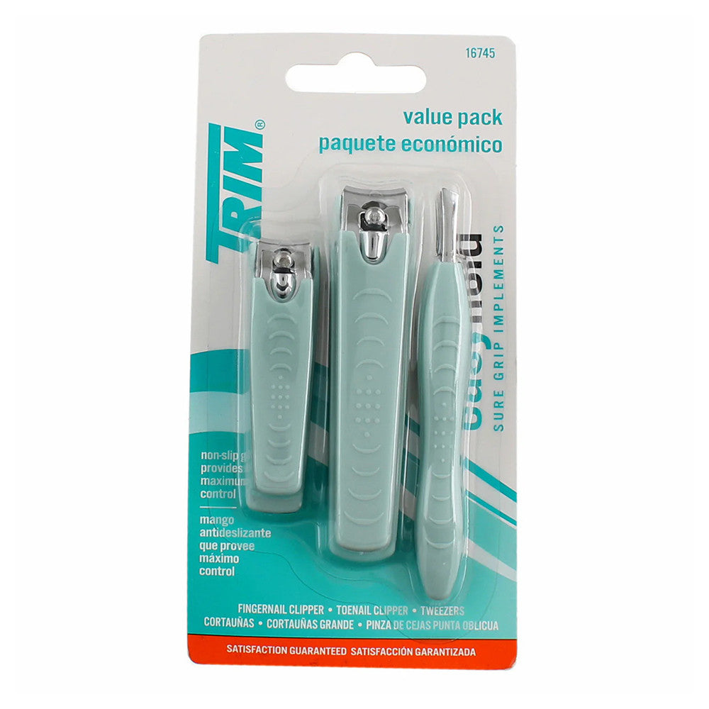 Trim Value Pack Fingernail & Toenail Clippers and Tweezers, 3 Ea