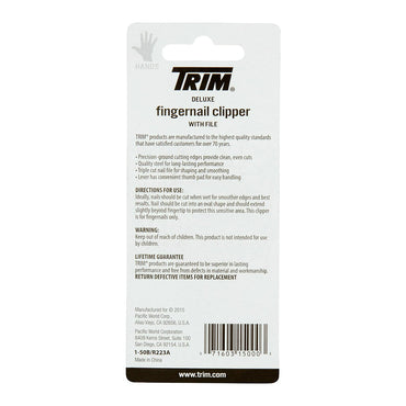 Trim Nail Care Deluxe Finger Nail Clipper with File, 1 Ea