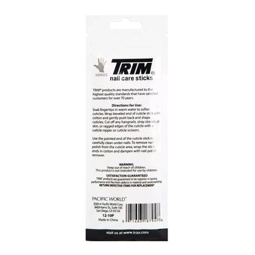Trim Wood Nail Care Cuticle Sticks, 4 Ea