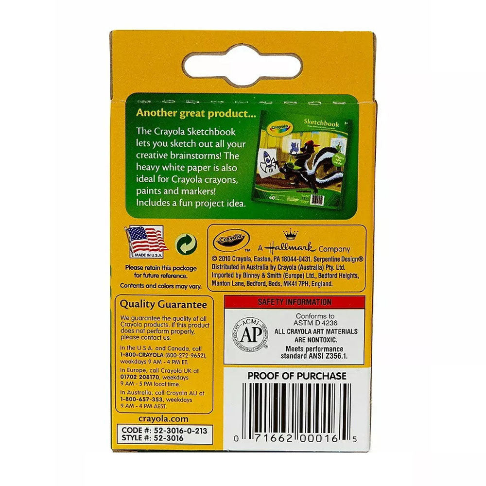 Crayola Nontoxic Crayons, 16 Ea