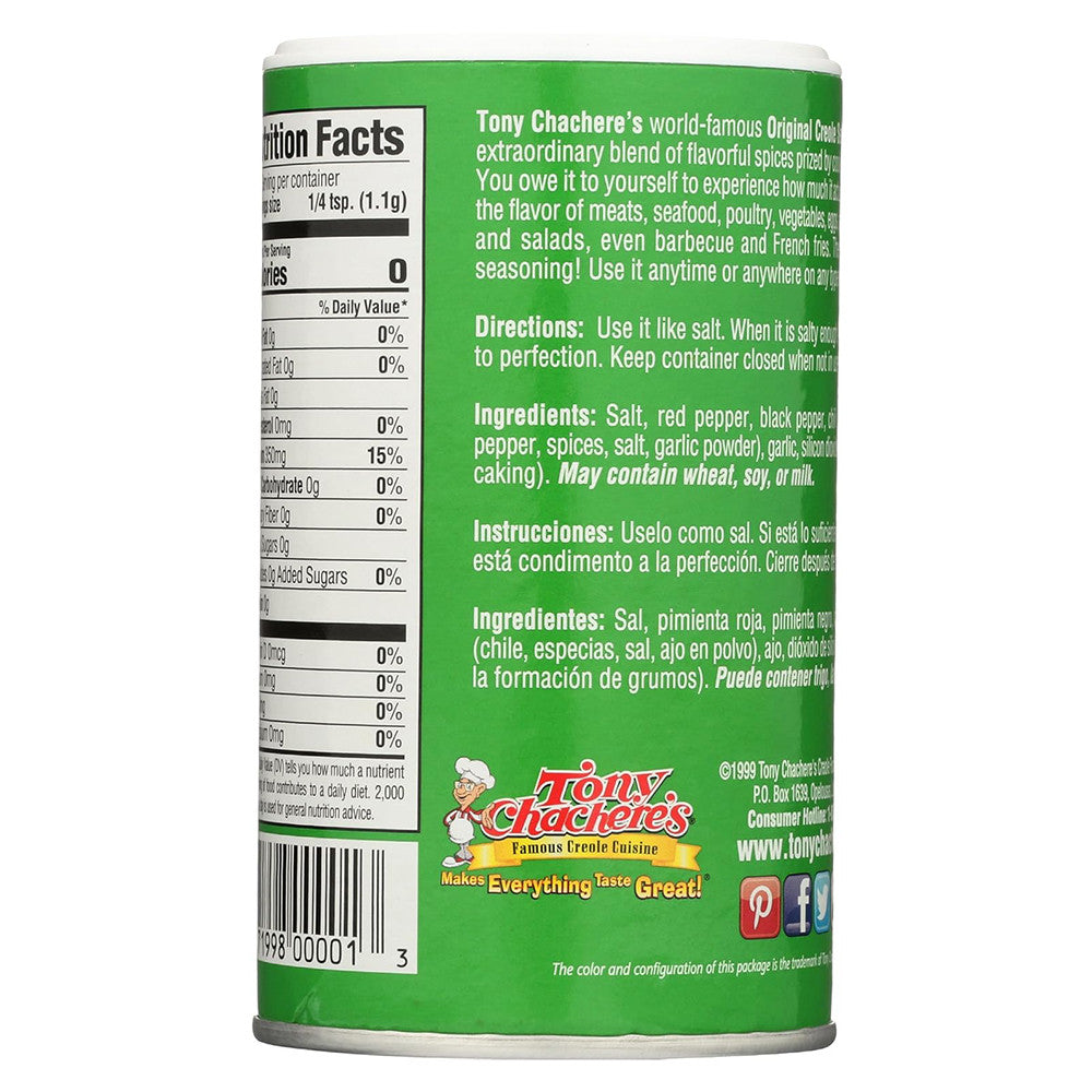 Tony Chachere's Original Creole Seasoning, 8 Oz