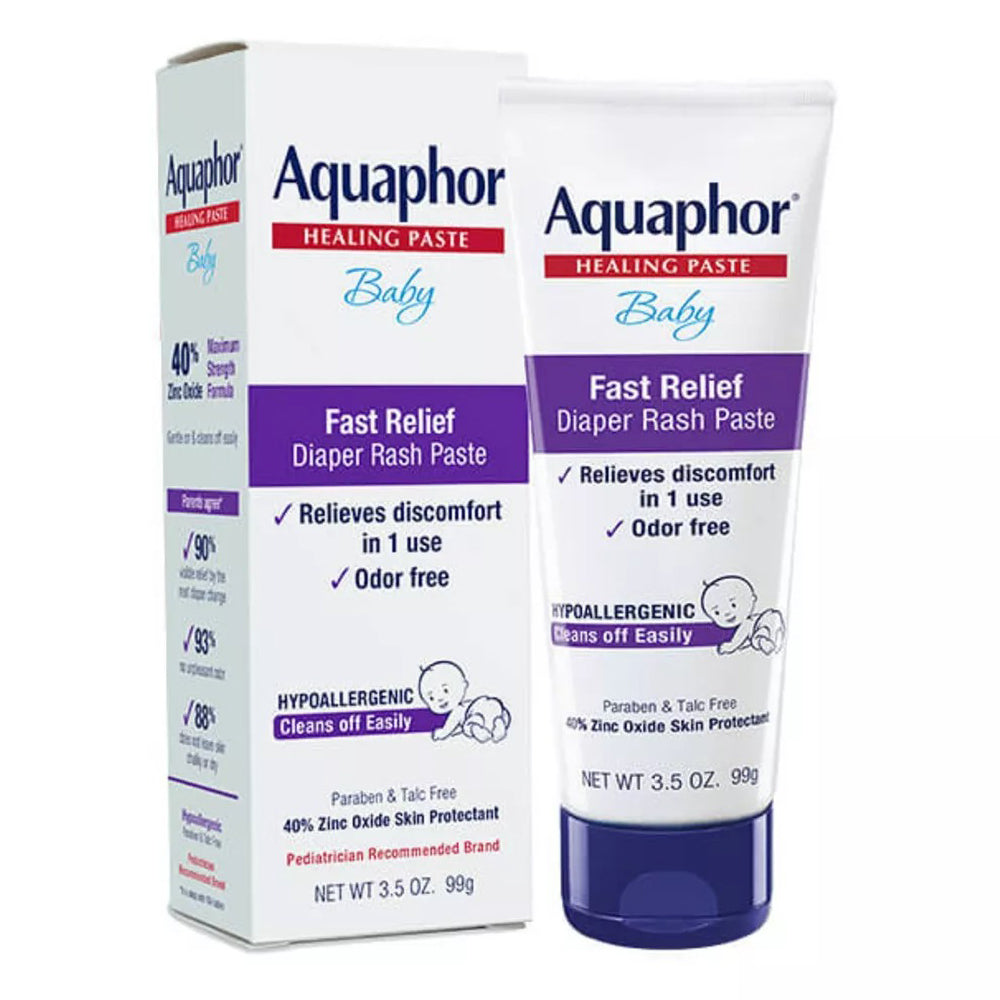 Aquaphor Baby Diaper Rash Paste Protects Soothes and Heals Severe Rash 3.5Oz (99g)