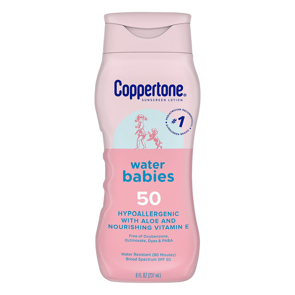 Coppertone Water Babies Sunscreen Lotion SPF 50, Water Resistant, 8 Oz