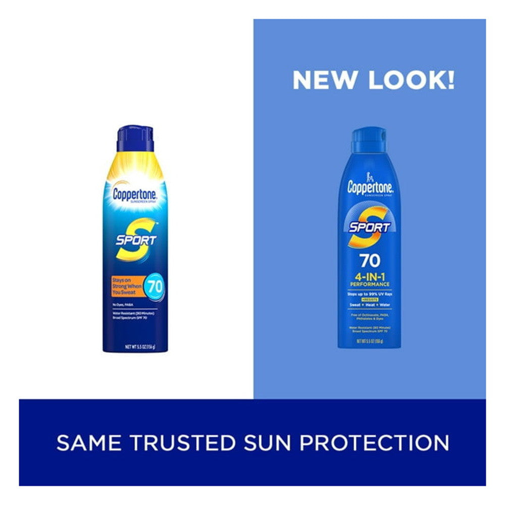 Coppertone Sport Sunscreen Spray, Spf 70 Spray Sunscreen, 5.5 Oz
