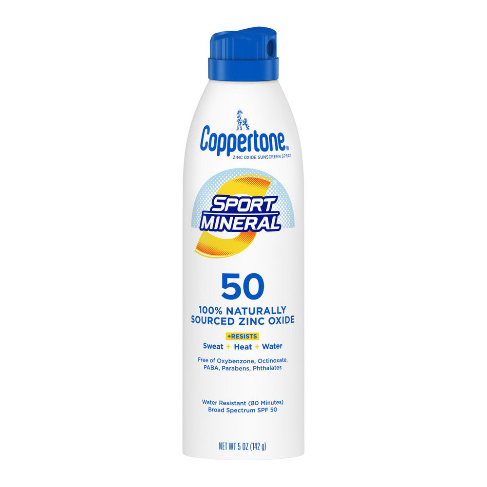 Coppertone Sport Mineral Sunscreen Spray SPF 50, 5 Oz