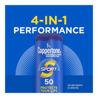 Coppertone Sport Spf 50 Sunscreen Lip Balm, Lip Sunscreen, Lip Balm With Spf, 0.13 Oz