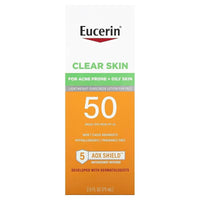 Eucerin Oil Control SPF 50 Sunscreen Lotion for Face, 2.5 Oz