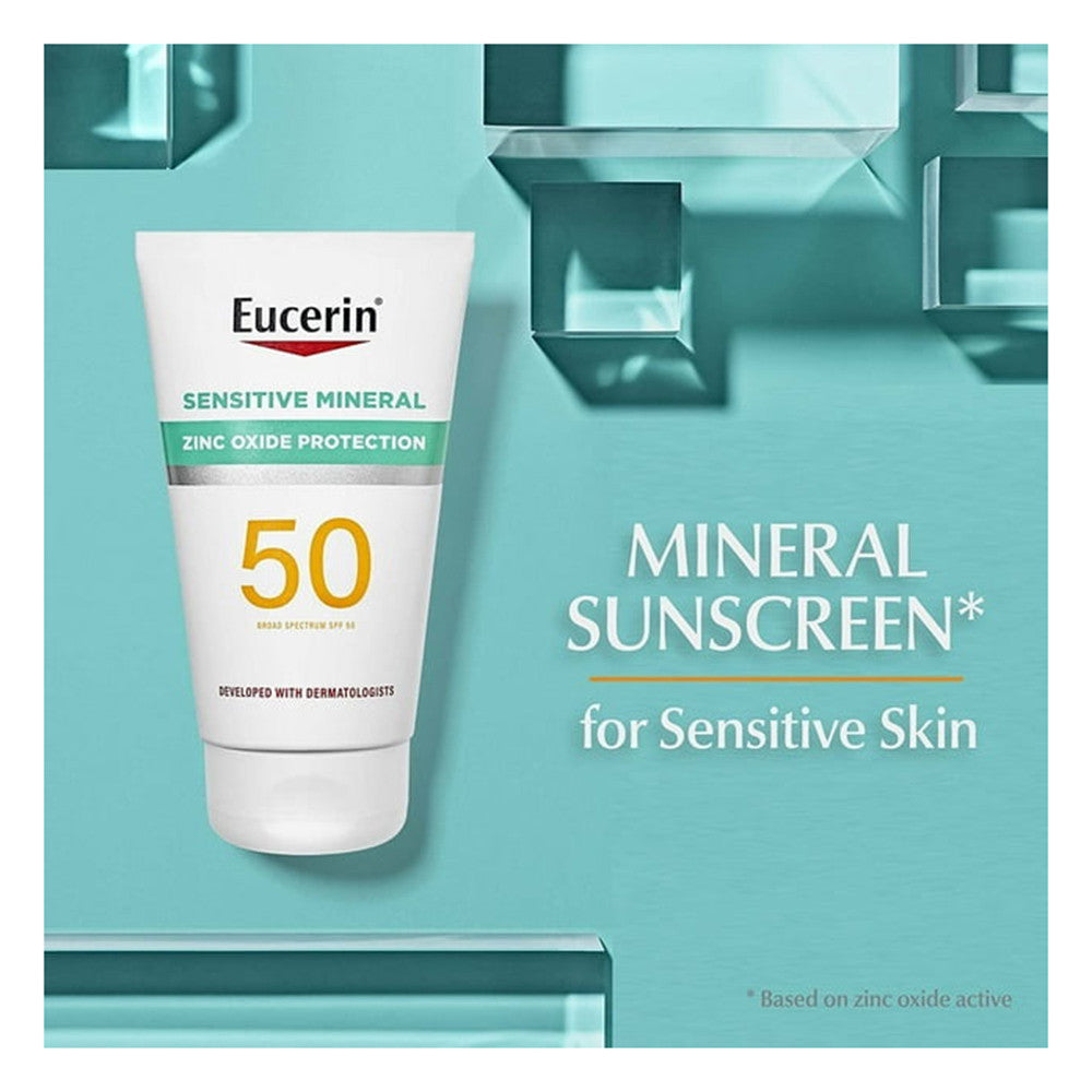 Eucerin Sensitive Mineral Broad Spectrum Lightweight Sunscreen Lotion, Spf 50, 4 Oz