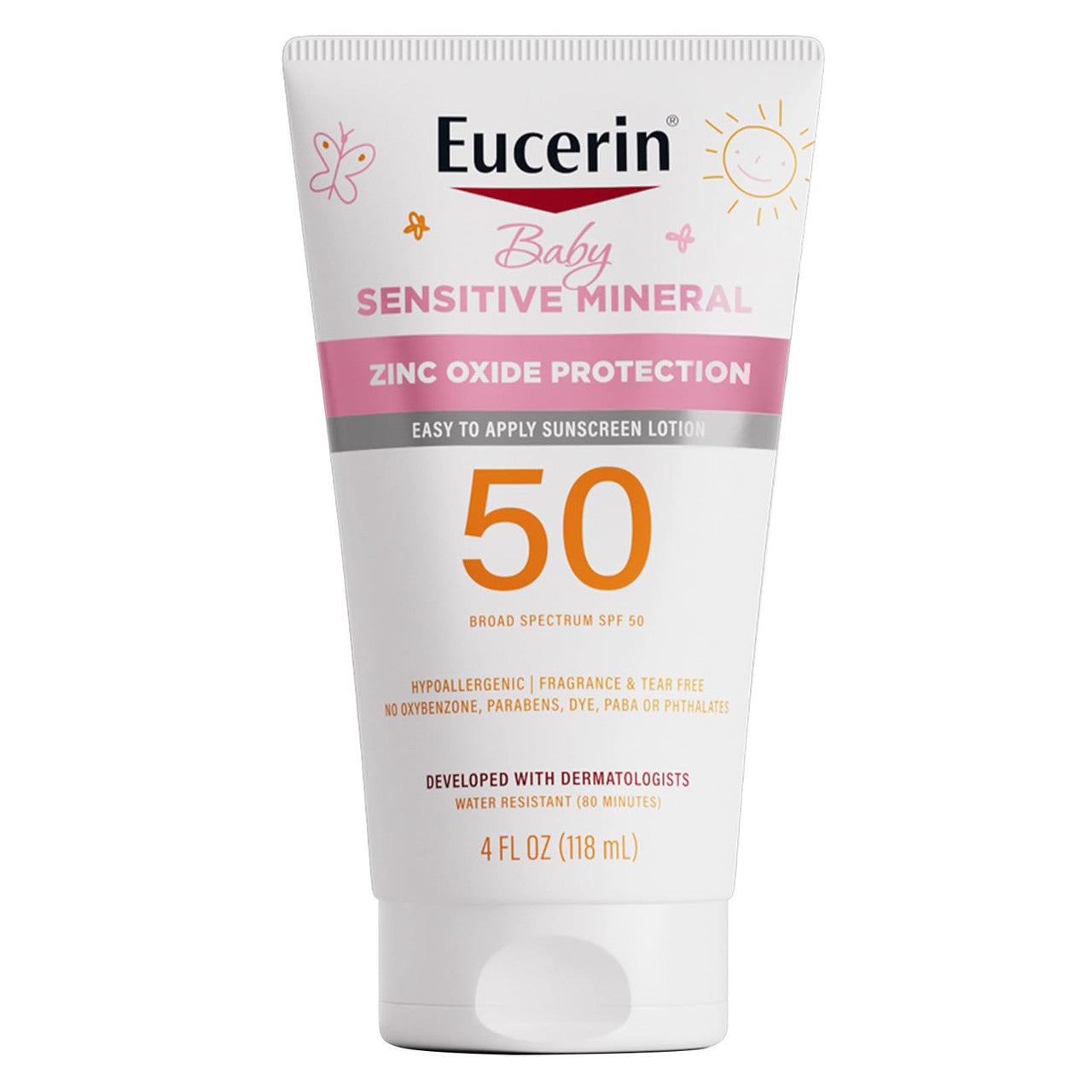 Eucerin Sun Sensitive Mineral Baby Sunscreen Spf 50, 4 Oz
