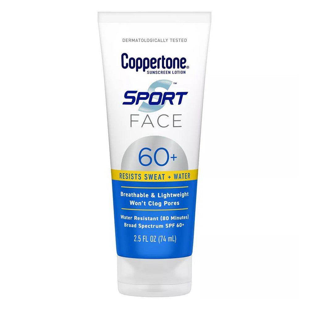 Coppertone SPF 60+ Sport Face Sunscreen Lotion 2.5Oz (74ml)