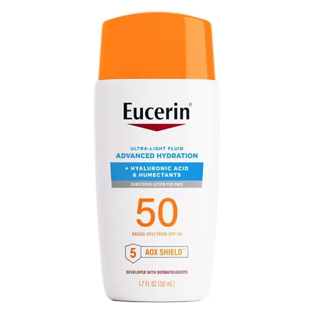 Eucerin Advanced Hydration Ultra Light Fluid SPF 50 Face Sunscreen Lotion 1.7Oz (50ml)