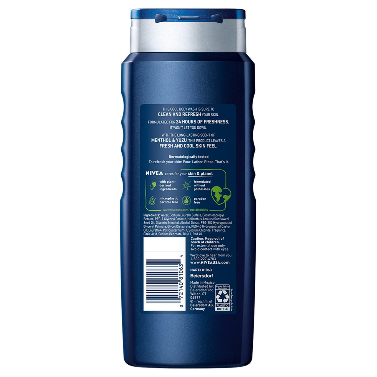 Nivea For Men Body Wash, Cool - 16.9 Oz