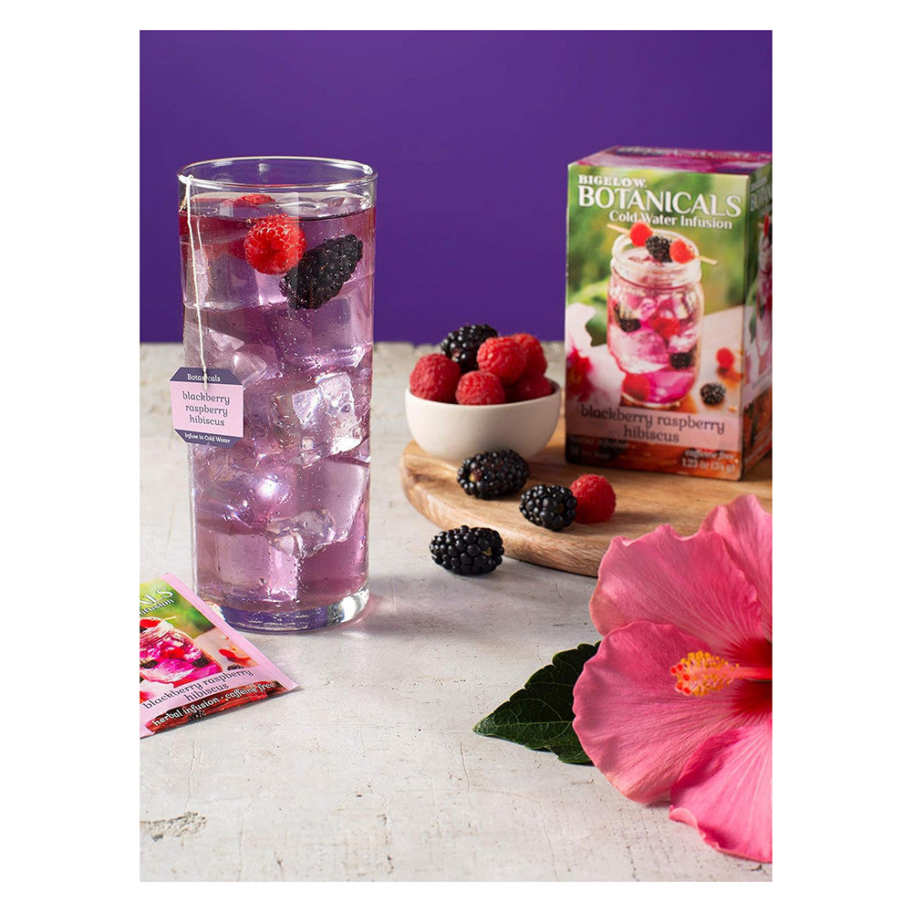 Bigelow Botanicals Cold Water Infusion, Blackberry Raspberry Hibiscus Tea Bags, 18 Ea