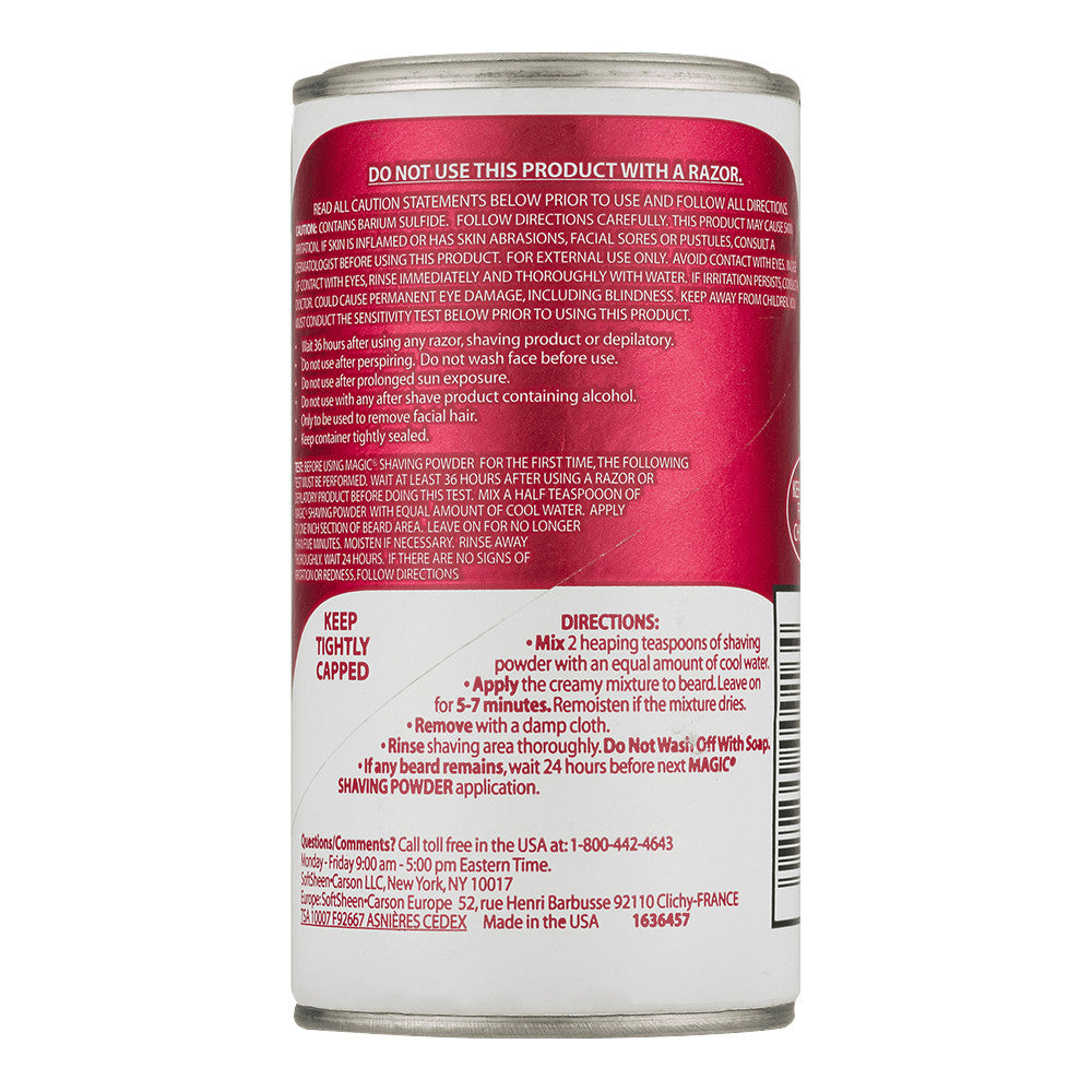 Magic Shave Softsheen Carson Extra Strength Shaving Powder, Red, 5 Oz