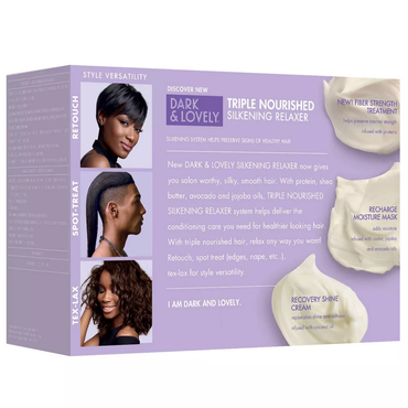 Dark and Lovely Triple Nourished Silkening Hair Relaxer Kit, 1 Ea