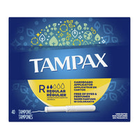 Tampax Tampons With Biodegradable Applicator, Regular Absorbancy - 40 Each