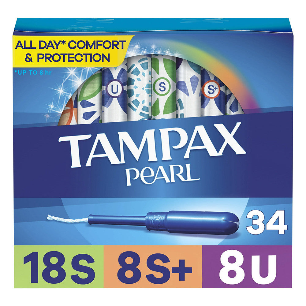 Tampax Pearl Tampons Trio Multipack with Leak Guard Braid, 34 Ea