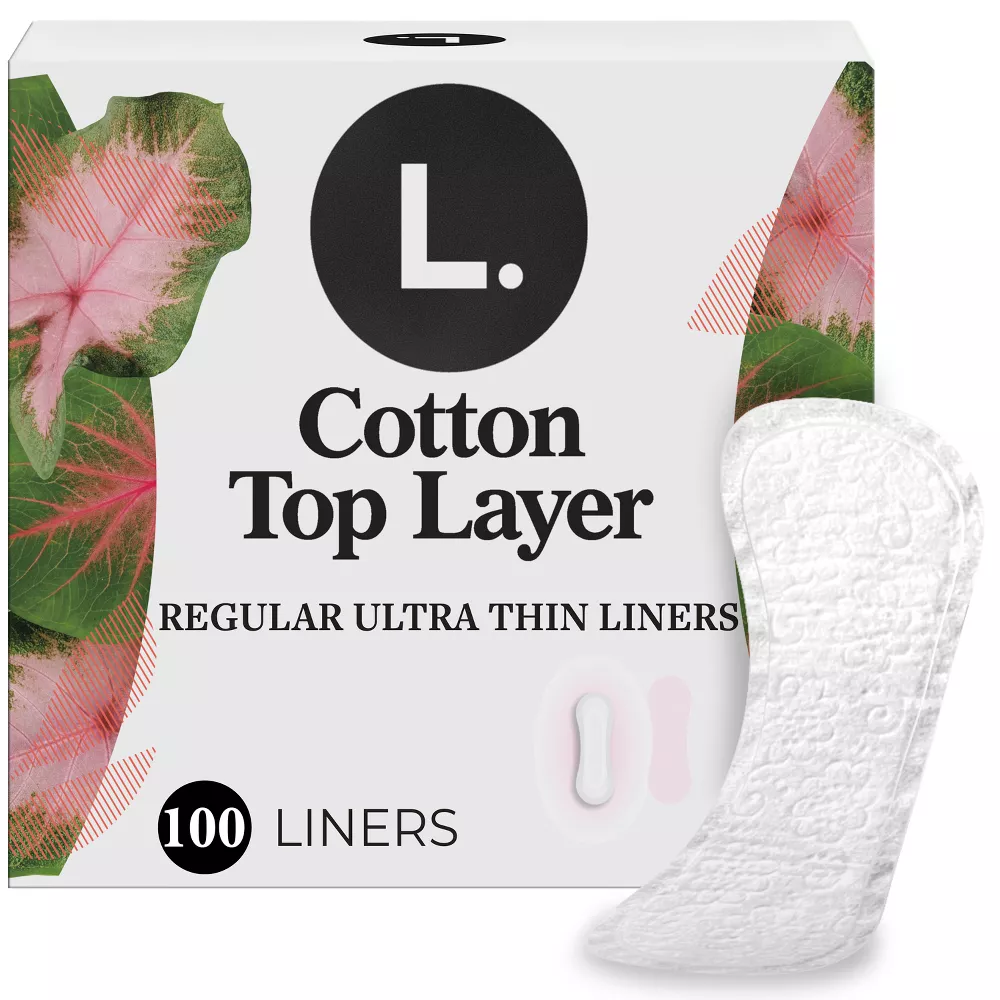 L Pads Ultra Thin with Cotton Top Layer Regular Comfortable Breathable Protection 100Ea