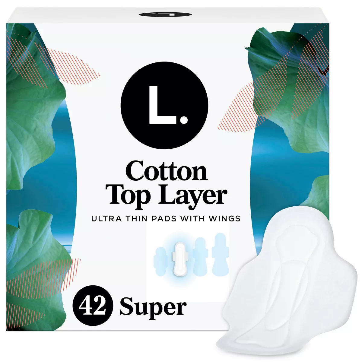 L Pads Ultra Thin Super with Wings Cotton Top Layer Comfortable Protection 42Ea