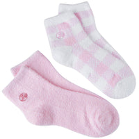 Earth Therapeutics Aloe Infused Moisturizing Socks Pink Plaid, 2 Pair