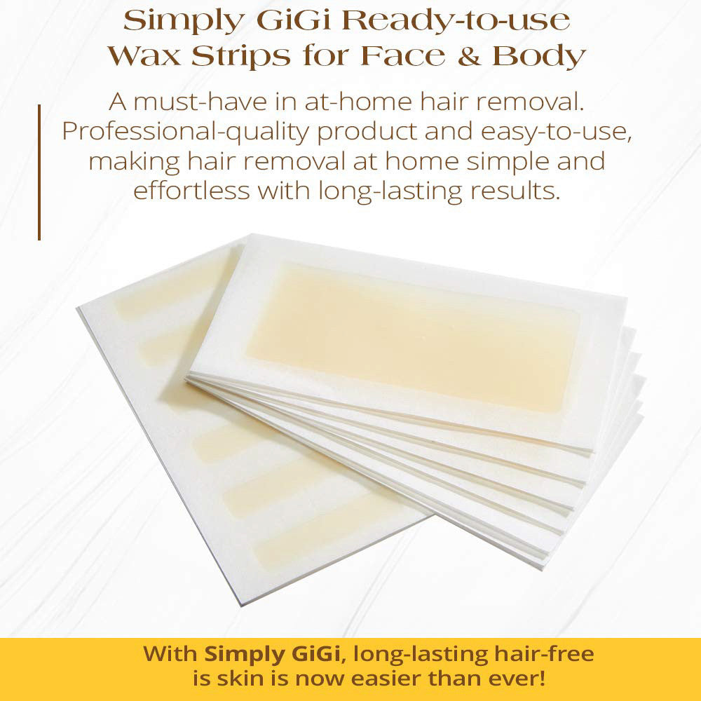 Gigi Simply Ready To Use Hair Removal Wax Strips, 18 Ea