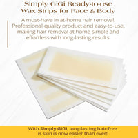 Gigi Simply Ready To Use Hair Removal Wax Strips, 18 Ea