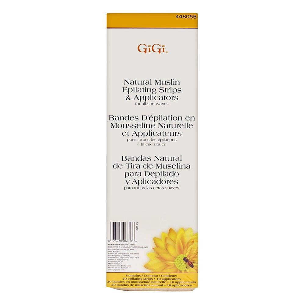 GiGi Natural Muslin Epilating Strips and Wax Applicator Combo Kit, 1 Ea