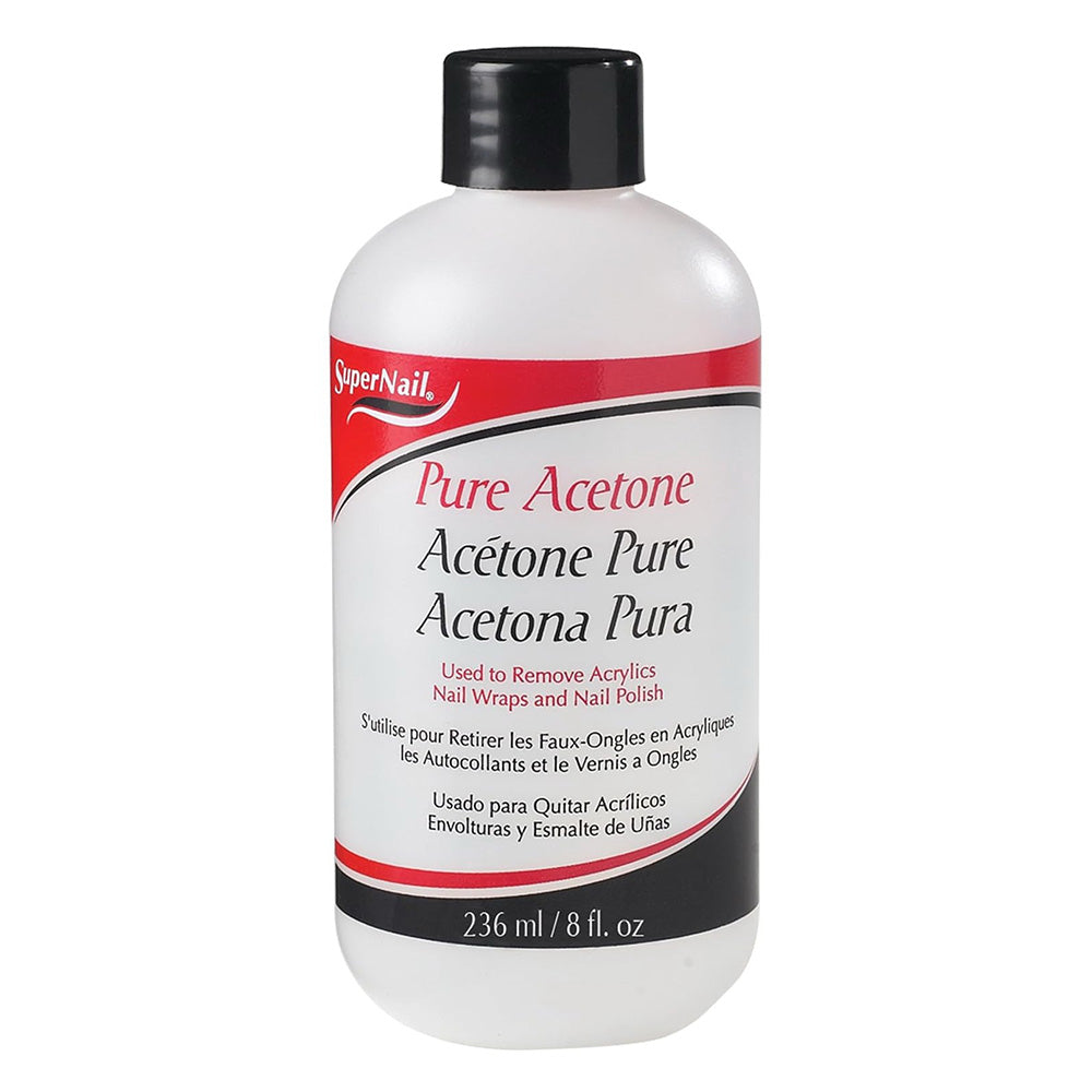 Super Nail Pure Acetone Polish Remover for Natural and Artificial Nails 8Oz (236ml)