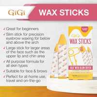 GiGi Wax Sticks Heat With Blow Dryer For Face Brows Body, 2 Ea