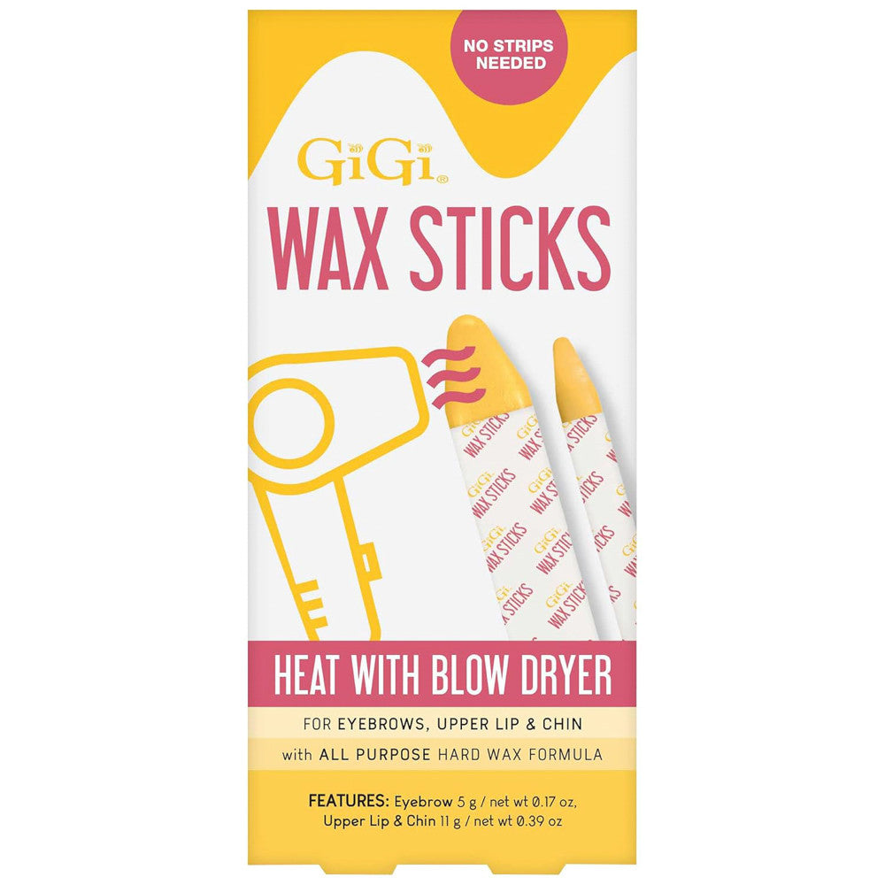 GiGi Wax Sticks Heat With Blow Dryer For Face Brows Body, 2 Ea