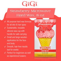 GiGi Strawberry Microwave Hard Wax Beads Kit for Face and Body, 1 Ea