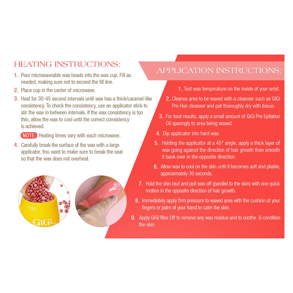 GiGi Strawberry Microwave Hard Wax Beads Kit for Face and Body, 1 Ea