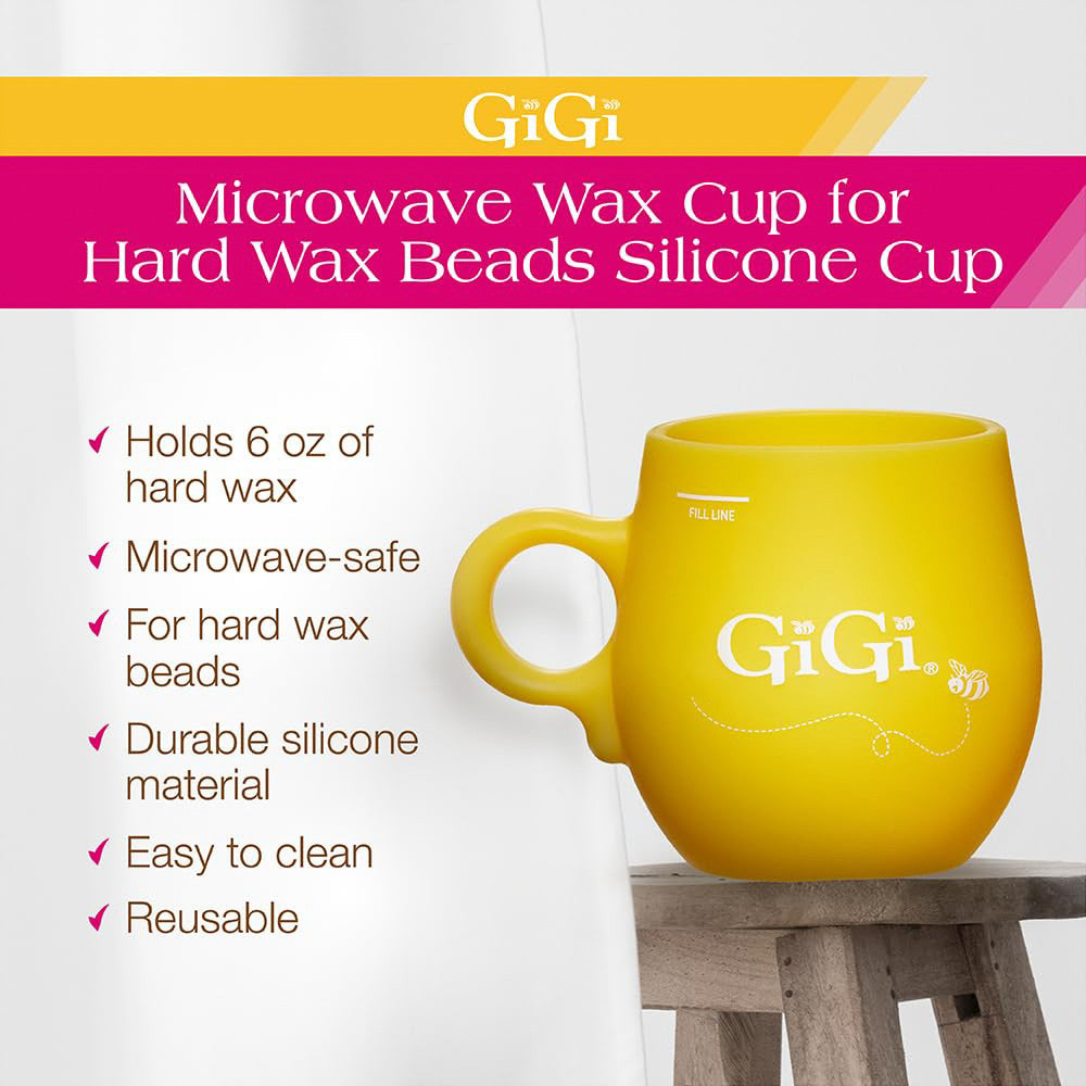 GiGi Microwave Wax Cup for Hard Wax Beads Silicone Cup, 6 Oz