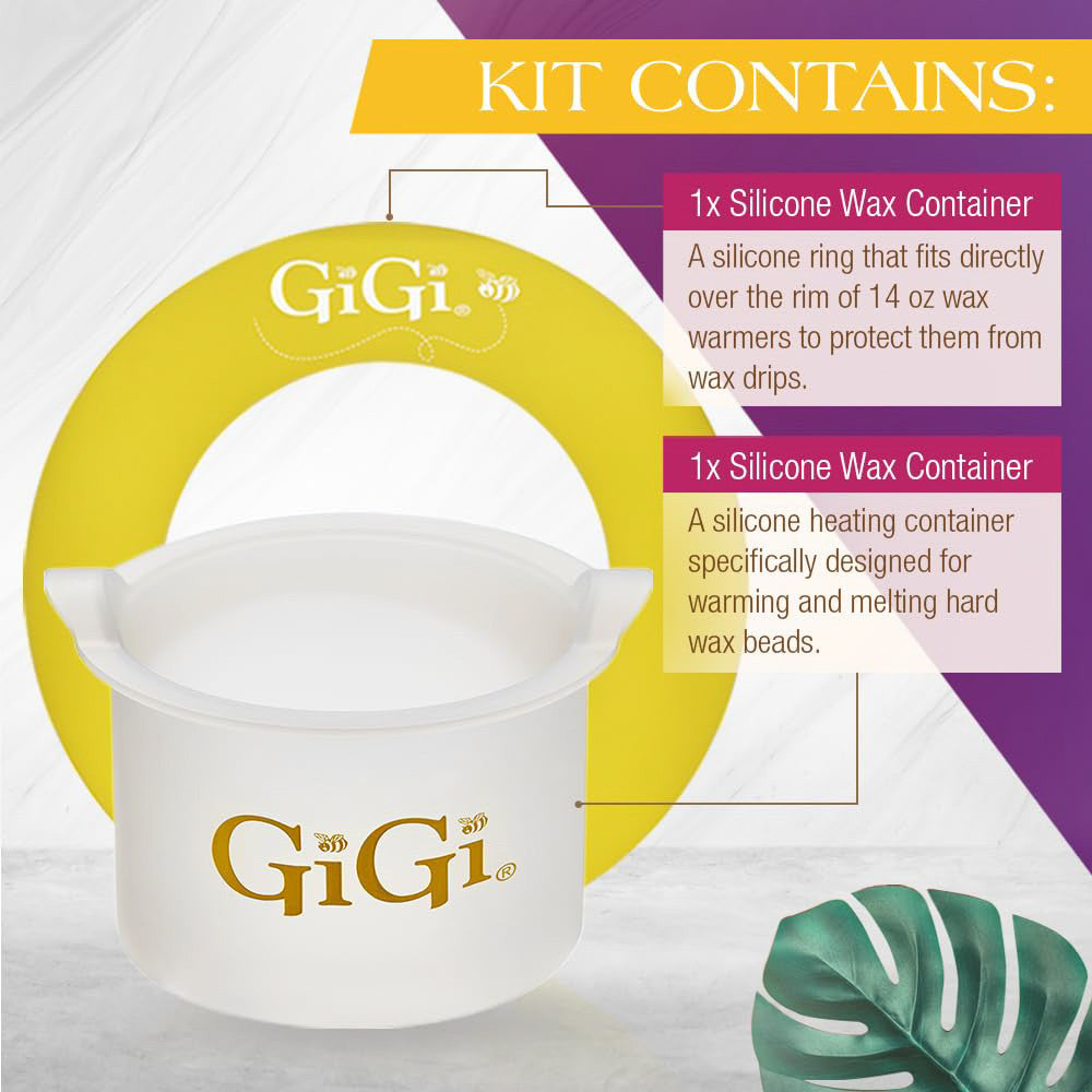 GiGi Silicone Wax Reusable Container with Clean Collar, 14 Oz