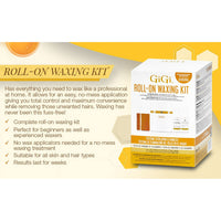 GiGi Roll On Waxing Kit for Face and Body with All Purpose Soft Wax Formula, 1 Ea