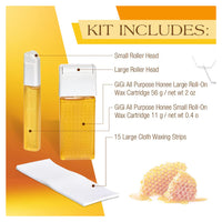 GiGi Roll On Wax Refill Kit for Face and Body with All Purpose Soft Wax Formula, 1 Ea