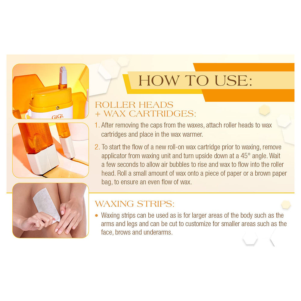 GiGi Roll On Wax Refill Kit for Face and Body with All Purpose Soft Wax Formula, 1 Ea