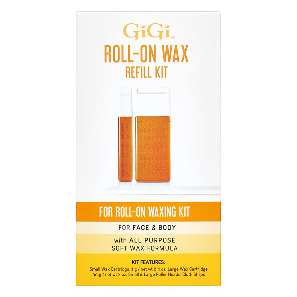 GiGi Roll On Wax Refill Kit for Face and Body with All Purpose Soft Wax Formula, 1 Ea