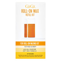 GiGi Roll On Wax Refill Kit for Face and Body with All Purpose Soft Wax Formula, 1 Ea