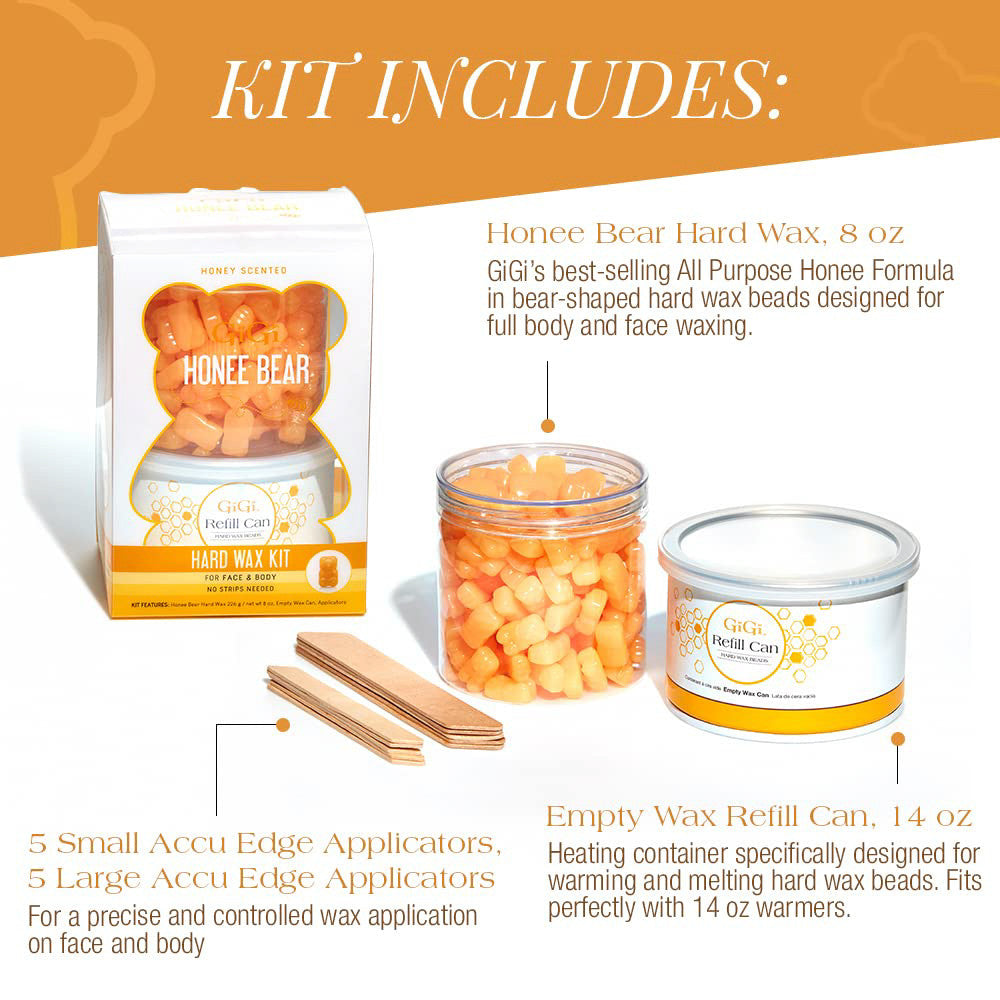 GiGi Honee Bear Hard Wax Kit for Face and Body, 1 Ea