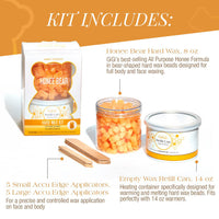 GiGi Honee Bear Hard Wax Kit for Face and Body, 1 Ea