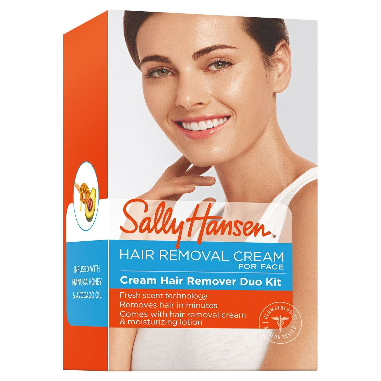Sally Hansen Creme Hair Remover Kit for Face, 2.5 Oz