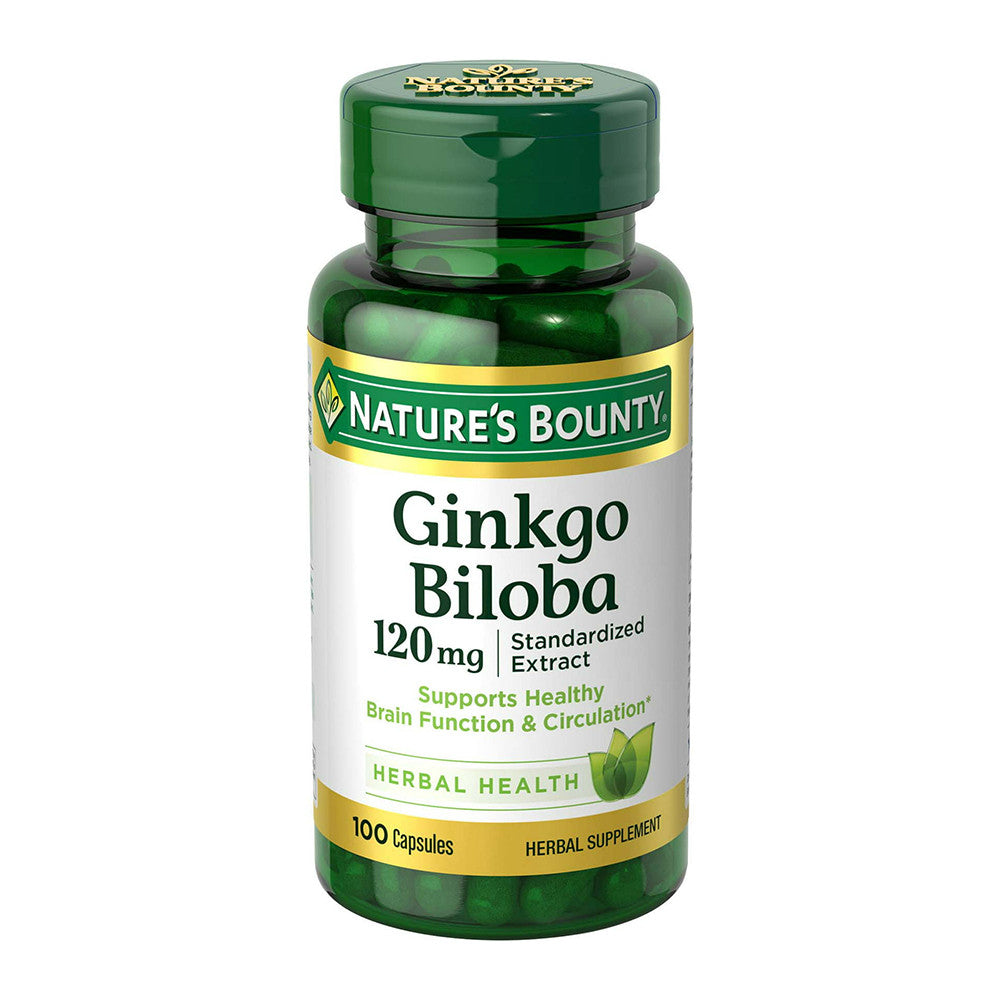 Natures Bounty Ginkgo Biloba Standardized Extract 120 Mg Herbal Supplement Capsules 100 Ea