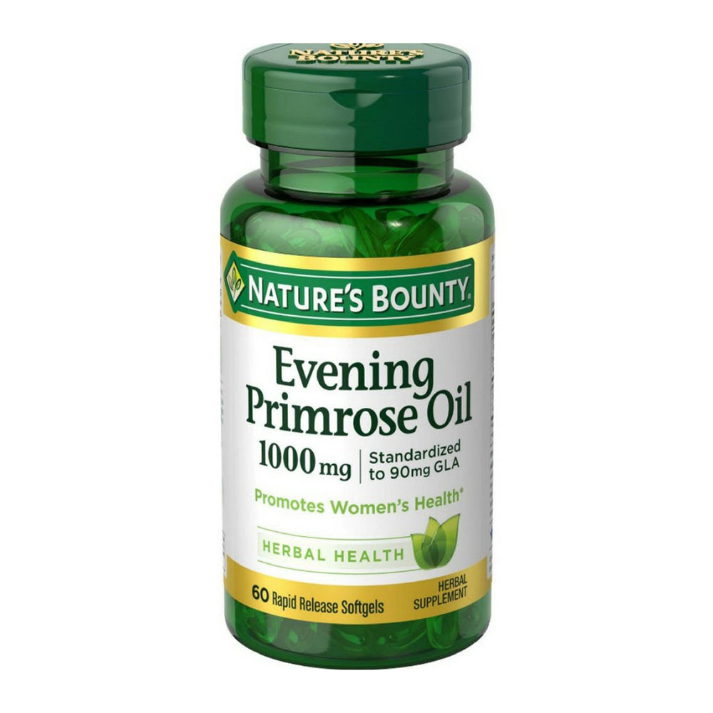 Natures Bounty Evening Primrose Oil 1000 mg Softgels for Womens Health 60Ea