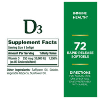 Natures Bounty Vitamin D3 1000 Iu Softgels - 60 Ea