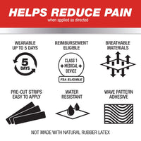 Mueller Typhoon Kinesiology Therapeutic Tape Strips, Black, 20 Ea
