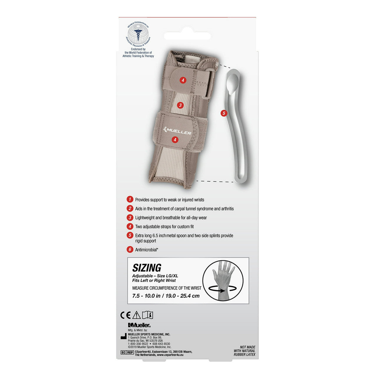 Muller Maximum Support Carpal Tunnel Wrist Stabilizer, Fits Left Or Right Large/X-Large, 1 Ea