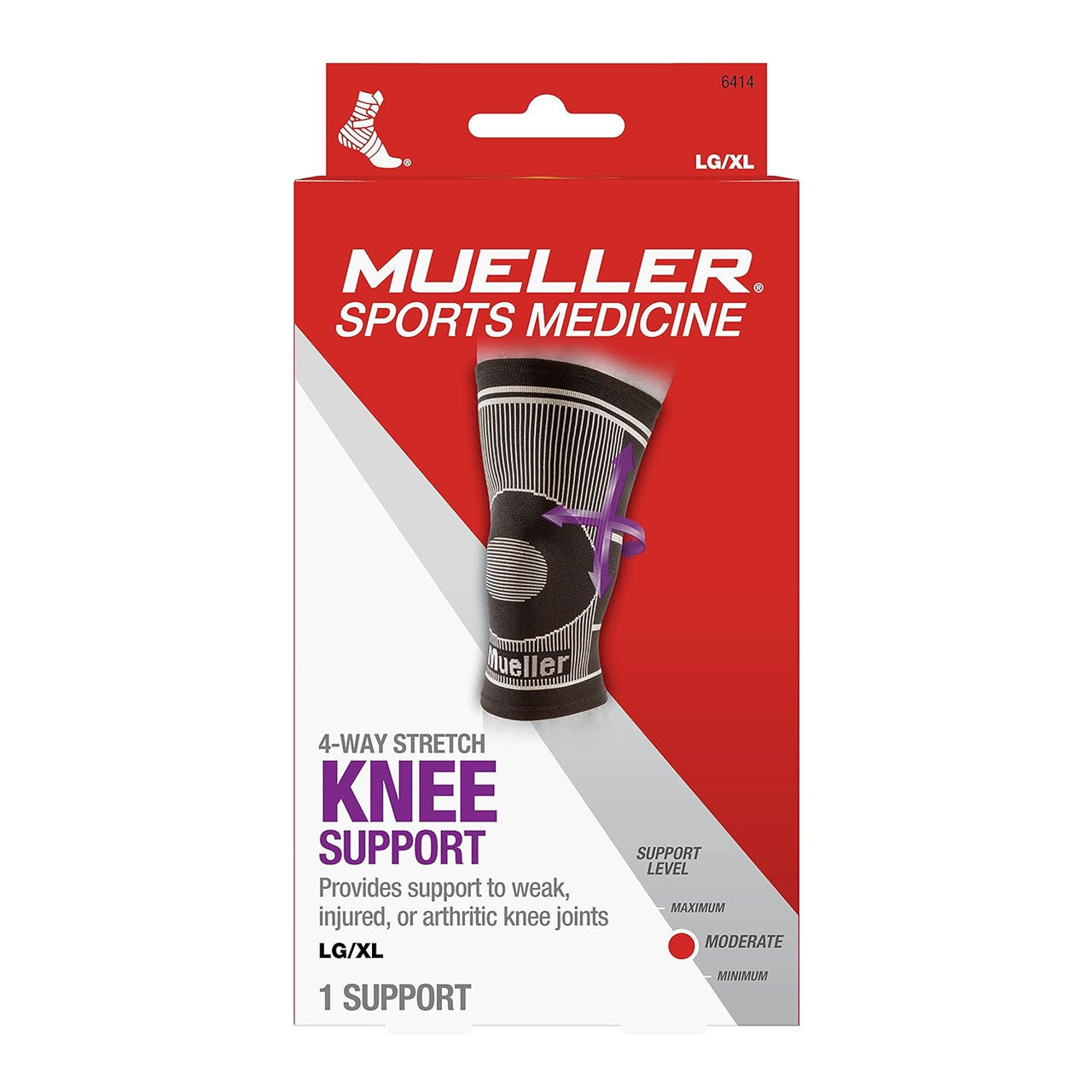 Mueller 4-Way Stretch Knee Support Large/X Large, 1 Ea